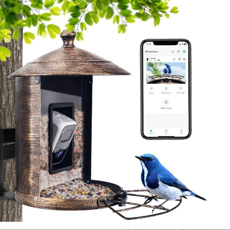 Gardening Tools Definition - เครื่องให้อาหารนกอัจฉริยะ AI พร้อมกล้องฮาร์ดแวร์สำหรับสวนกลางแจ้ง ความคมชัดสูง พร้อมเลนส์สำหรับระบุชนิดนกป่า