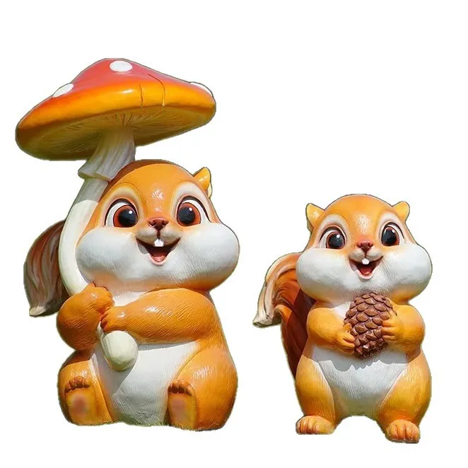 ประติมากรรมกระรอกการ์ตูนไฟเบอร - Gardening Tools Cartoon บทวิจารณ์และราคา