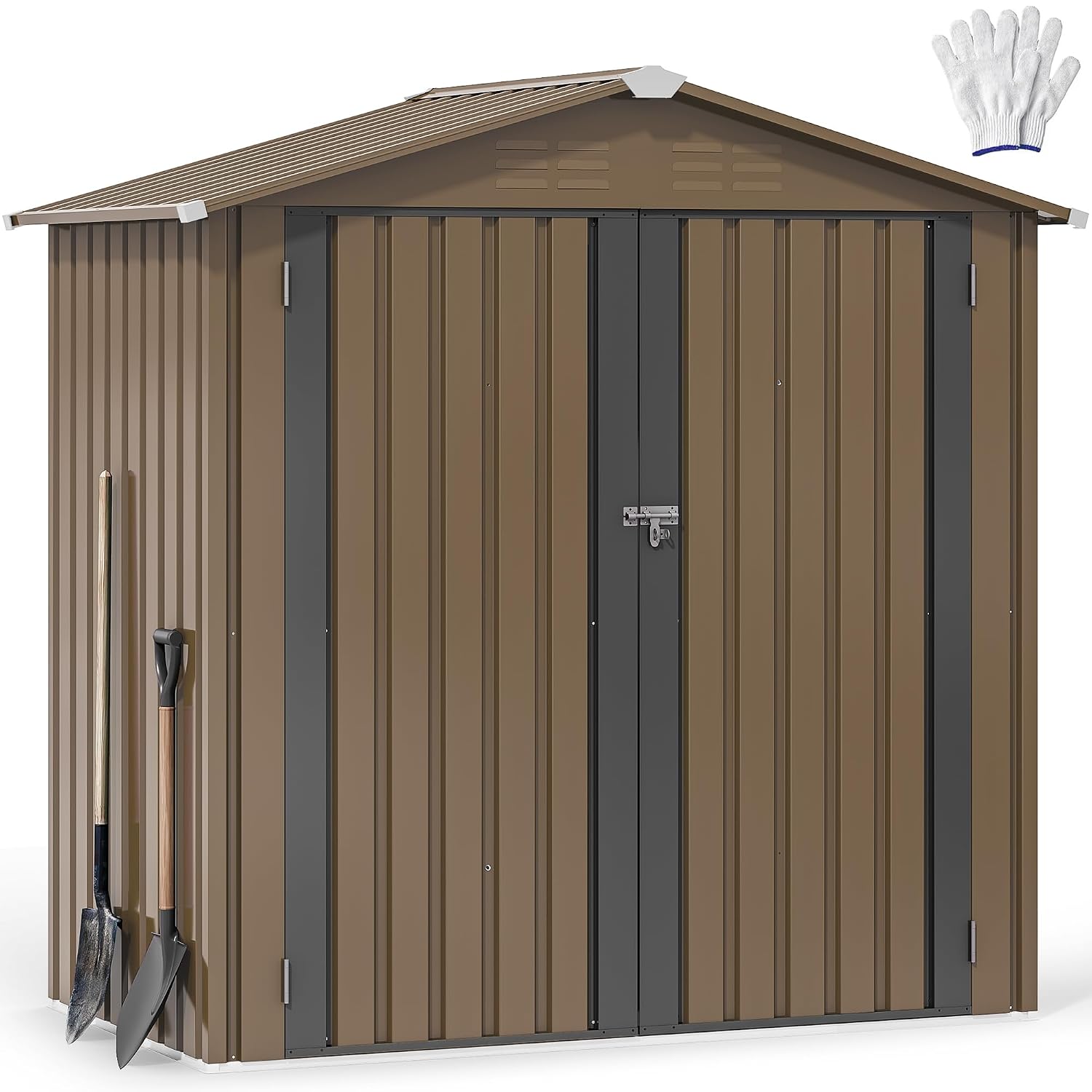 โรงเก็บของกลางแจ้งโลหะขนาด 6x4 - Gardening Tools In บทวิจารณ์และราคา
