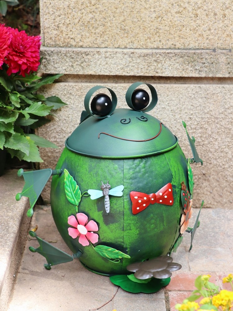 ถังขยะเหล็กดัดลายการ์ตูนกบ สำห - Gardening Tools Cartoon บทวิจารณ์และราคา