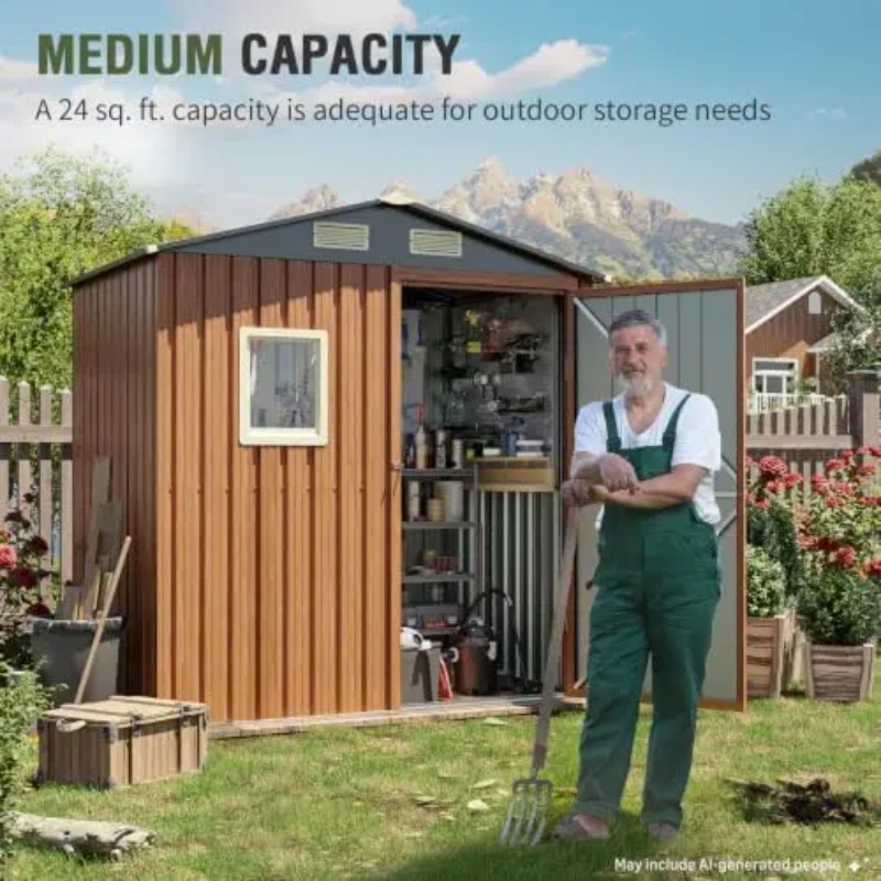 โรงเก็บของกลางแจ้งขนาด 6x4 ฟุต - Gardening Tools In บทวิจารณ์และราคา